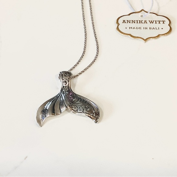 Annika Witt Jewelry - Annika Witt Silver Whale Tail Pendant Necklace